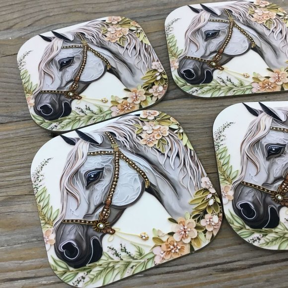 Horse Drink Coasters Set of 4 - Picture 2 of 6